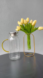 Bình Thủy Tinh Chịu Nhiệt Quai Vàng Dung Tích 2500 ml Cao Cấp