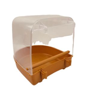 Assembled Bird Food Container Breeding Cage Parrot White Eye Lovesickness Siskin Plastic Bathtub Outdoor Parrot Outdoor Hanging Bath Cage