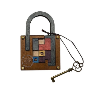 Challenging Classic Wooden Brainteaser Puzzle Game Perfect IQ Lock Challenge Toy Gift For Kids Children’s Cognitive Development