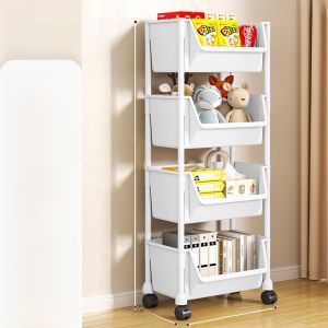 【SG Stock】Multi-Layer Storage Rack/Toy Storage Rack/Bookshelves/Movable shelves/snack Trolley