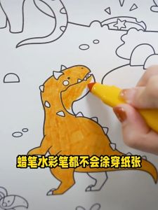 Mideer cuộn tranh tô màu bóc dán được 2 mầu khủng long và sở thú sticker Adhesive coloring scroll dinosaur zoo
