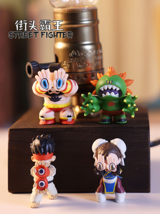 Japanese Genuine Stasto Capsule Toy Hell Cat Street Fighter Joint Name Spring Play Game Childhood Memories