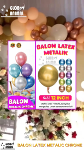 BALON LATEX METALIK 12INCH balon warna metalic chrome balloon