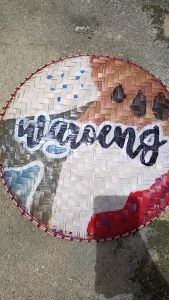 Wall décor dinding bambu aesthetic / tampah bambu hias café free custom