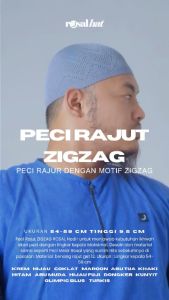 PECI RAJUT ZIGZAG ROSAL Peci Rajut Kopiah Songkok Sholat Pria