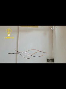 Modern Minimalism LED Pendant Lamp For Dining Room Kitchen Bar Living Room Bedroom Black Curve Remote Control Chandelier Light Tricolor With APP/Remote