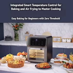 Smart Visual Air Fryer Oven 10L Multifunctional Home Kitchen Appliance with Visible Window 1500W Touchscreen Control for Baking Roasting Frying Healthy Cooking