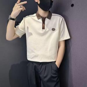 Áo Thun Polo Cổ Polo Tay Ngắn Dáng Rộng Mùa Hè Thời Trang Cao Cấp Cho Nam Màu Trắng Tay Lửng Tay Ngắn Thường Ngày