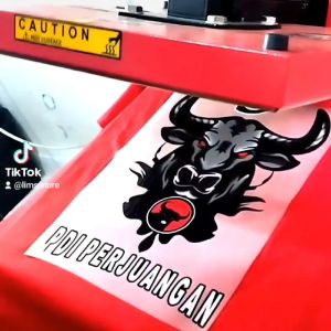 KAWMS SHOP KAOS DISTRO/ BAJU PDI PERJUANGAN PRIA WANITA MOTIF GAMBAR BANTENG BAHAN C24s