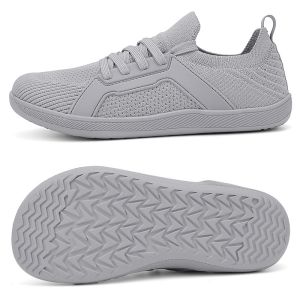 FECHENG 4E wide last Men walking shoes Barefoot shoes mesh breathable suitable for wide foot diabetes foot swelling Elderly walking shoes Big Size 46 47
