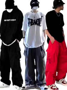 YANG BANYAK DICARI KAPMANTS PANTS Celana Cargo Pria Stretchwear Wide Leg Cargo Baggy Pants Korean Fashion