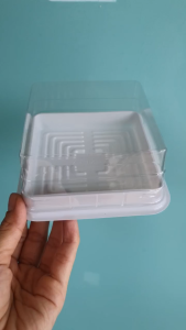 Set 50 Hộp Bánh Vuông Đế Đen Nắp Trong - XY 8x8 : Lọt lòng 7x7cm - Đựng Xôi Rau câu Bánh trung thu...