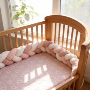 3M Baby Crib Bumper Protector Infant Bed Braid Knot Cushion Boy and Girl Room Decor Newborn Gift