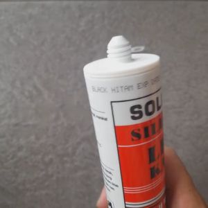 Lem Kaca & Lem Silicone Silikon Sealant Aquarium SOLIGEN Warna Putih Hitam Clear Bening Paket Gun Tembakan Lem Sealant
