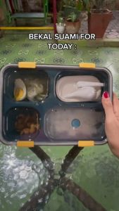 (Premium) Tempat Makan Anti Tumpah Lunch Box 4 Grid Dengan Sendok Gratis Kotak Makan Anti Tumpah Berbahan PP 1300 BPA Free Ecentio