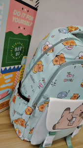 D1-3616 / 46CM CAPYBARA DESIGN Korea Backpack High Quality Beg Sekolah / School Bag / Beg Galas / Laptop / College