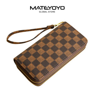 MATEYOYO Women Wallet Simple Long Pure Vintage Wallet Fashion Purse Money Bag Multifunctional Clutch Wallet PU Leather Card Wallet Retro Zipper Coin Pocket
