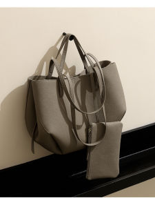 Top Layer Cowhide Leather Tote Bag Large Capacity Commuter Fashion Womens Bag Shoulder Crossbody Bag Wing Shape Handbag