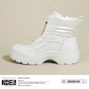 Womens Winter Snow Boots Fleece Lined Thickened Anti-slip Warm Fashionable Waterproof Casual Short Tube Boots Rubber Sole