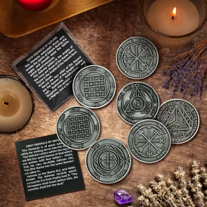 CASAÉ New Solomon Seal Saturn Coin Amulet Metal Commemorative Ritual Meditation Vintage Coin