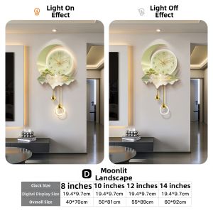 HAOJIUBUJIAN | Modern Luxury Moon Perpetual Calendar Lighted Wall Clock