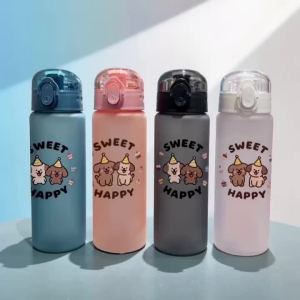 3D Printed Cartoon Happy Birthday Puppy Water Bottle Durable Reusable Trendy Lovely Design Fade Resistant Lightweight 780ML