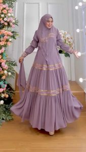 BISA COD One Set Gamis Syari Kode PRILI Bahan Ceruty Babydoll Premium By Ory AjeZas Collection