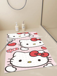 Bathroom Anti-Slip Mat Cartoon KT Cat Shower Suction Foot Pad Children Bathing Anti-Fall Floor Mat Bathtub Mat Home Use