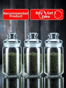 Sealed Transparent Glass Storage Jar