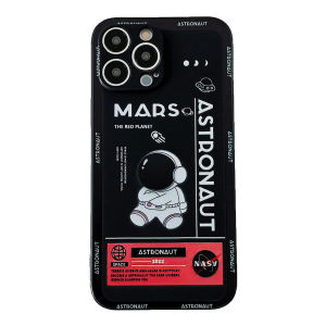 Outer Space Astronaut Soft Case for iPhone 13 Pro Max for Boys Teen Non Slip Durable Phone Cover Fashion Cool Smooth Basic Protective Case Flexible Shell