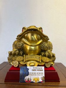( Thiềm Thừ 3 chân) cóc ngậm tiền bằng đồng nguyên chất kích thước 24cm