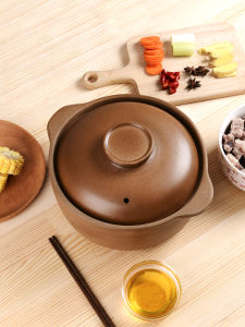 Pingding หม้อสตูว์เซรามิคทนอุณหภูมิสูงหม้อดินเคลือบขนาดเล็กสําหรับใช้ในบ้านเตาแก๊สทําอาหารซุปและข้าว