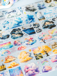 Sky Secret Clouds Creative PET Scenic Tape Retro Dreamy Decorative Base Material Background Layering Paper Tape
