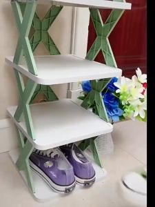 Rak Sepatu Plastik Minimalis 8 Susun Tempat Sepatu Sandal Serbaguna / Lipatan Zigzag Multifungsi Rak Sepatu