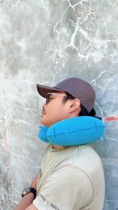 Taffsport Bantal Leher Travel Inflatable Neck Pillow RH34