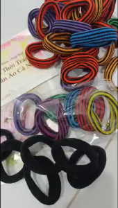 6 Dây cột tóc cỡ lớn thun len sọc DBT05