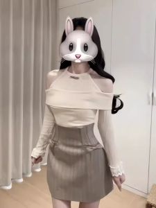 CHANGTONG | Korean Style Elegant Body-Fitting Knit Top and Skirt Set 26 Spring