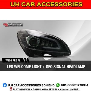 MERCEDES BENZ C-CLASS W204 2007-2011 PROJECTOR LED HI-LO BEAM SEQUENTIAL SIGNAL WELCOME LIGHT HEADLAMP