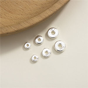 Phụ Kiện Trang Sức Bạc Nguyên Chất S925 DIY Handmade Hạt Cườm Hạt Ngọc Trai Hạt Rời Phụ Kiện Vòng Tay Hạt Cách Ly Mặt Phẳng