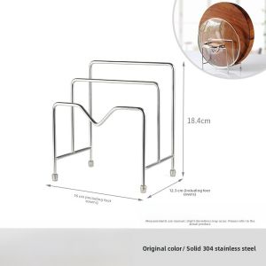 Thickened Double Grid Stainless Steel 304 Kitchen Cutting Board Rack Pot Lid Holder Multifunctional No Installation Required