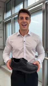 Elegant Men Genuine Leather Formal Shoes with Lace-Up Closure and Round Toe p22