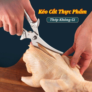 Kéo cắt gà cắt xương thực phẩm loại cao cấp chất liệu thép không gỉ đánh vẩy cá siêu tiện lợi dành cho mọi gia đình