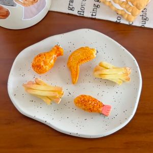 กิ๊บจิ๋วๆ กิ๊บไก่ทอดจิ๋ว - 6 แบบด้วย น่ารักมาก มีเครื่องพิมพ์เช่น น่องไก่ทอด, ปีกไก่ทอด, กุ้งทอด, เฟรนช์ฟรายส์, ไข่ดาว, ถั่วลิงสง