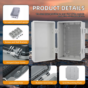 IP66 Waterproof Transparent ABS Plastic Enclosure Outdoor Power Distribution Junction Box Electronic Instrument Case