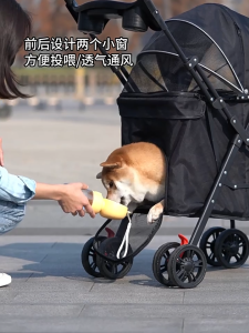 รถเข็นสัตว์เลี้ยง พับได้ด้วยปุ่มเดียว รับน้ำหนัก15kg พื้นที่ใหญ่ ใช้งานสะดวก รถเข็นสุนัข รถเข็นแมว วัสดุแข็งแรง เหมาะสำหรับเดินทางและใช้งานกลางแจ้ง