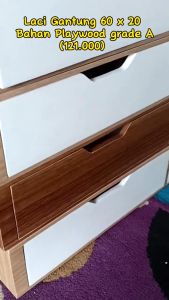 Rak Laci Tempel Dinding Gantung 60x20cm 2 Penyimpanan Slot W Ambalan Dekorasi Minimalis Aesthetic