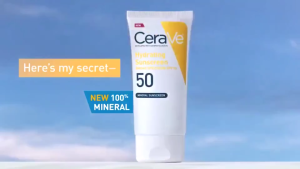 CeraVe 100% Mineral Sunscreen SPF50 75ml – Lightweight Non-Greasy Sunblock with Hyaluronic Acid & Niacinamide Restores Skin Barrier Suitable for Sensitive Skin Hawaii Compliant