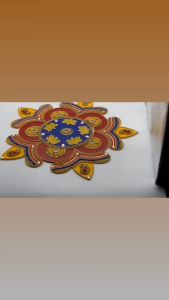 Traditional Reusable Handcrafted Rangoli Beautiful Festive Home Decor Acrylic Rangoli | Diwali Decoration with Studded Stones