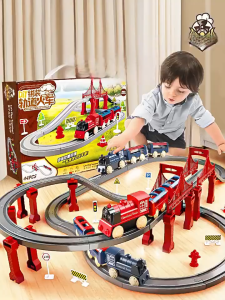 70 pcs DIY Mini Train Set Toys Electric Assembling Rail Train Railway Sets Electric Educational Toy Set