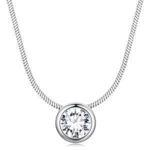 BAMOER Authentic 925 Sterling Silver Elegant Zircon Necklace for Women Fashion Jewelry SCN491